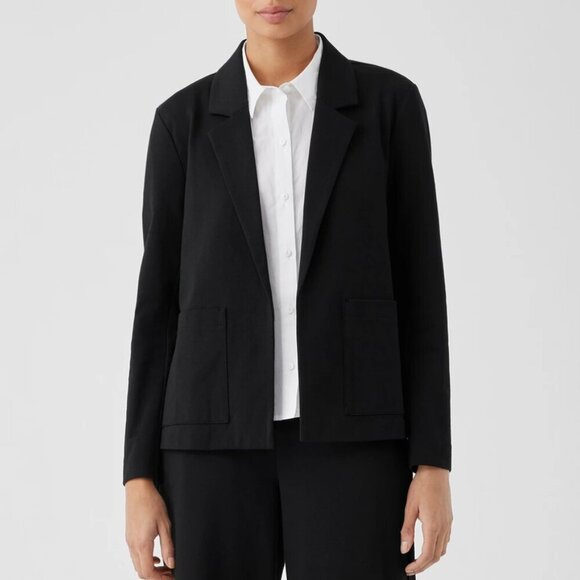 Eileen Fisher Jackets & Blazers - NWT Eileen Fisher Cotton Ponte Blazer in Black, size PL